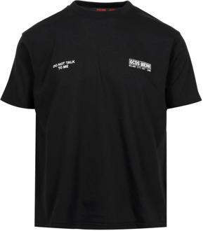 Zwart Katoenen Crew-neck T-shirt met Logo Gcds , Black , Heren - Xl,L,M,S