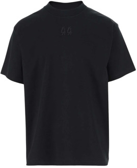 Zwart Katoenen T-Shirt met Logo Print 44 Label Group , Black , Heren - L,M,S