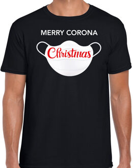 Zwart Kerst shirt/ Kerstkleding Merry corona Christmas voor heren XL