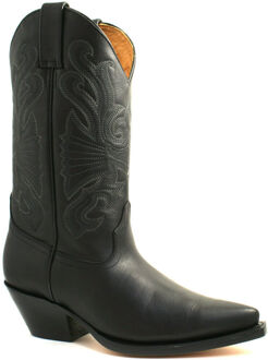 zwart lederen western cowboylaarzen-buffel