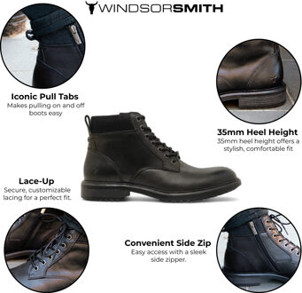 Zwart Leren Chelsea Enkellaarzen - Sergio - maat