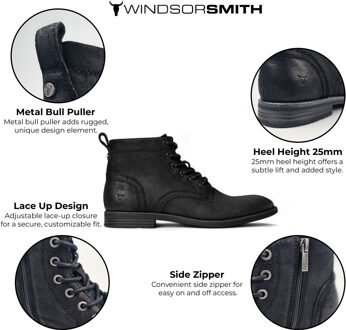 Zwart Leren Chelsea Enkellaarzen - Sergio