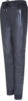 Zwart leren nappabroek voor dames, joggingbroek