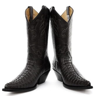 Zwart leren western cowboylaarzen – Carolina