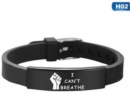 Zwart Leven Kwestie Amerikaanse Protest Ik Kan Niet Ademen Armband Vuist Silicagel Armbanden Siliconen Armbanden Mannen Vrouwen Sieraden BL5867H02