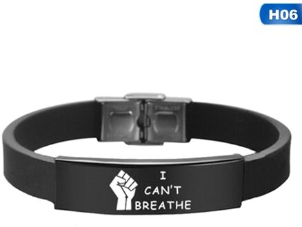 Zwart Leven Kwestie Amerikaanse Protest Ik Kan Niet Ademen Armband Vuist Silicagel Armbanden Siliconen Armbanden Mannen Vrouwen Sieraden BL5867H06
