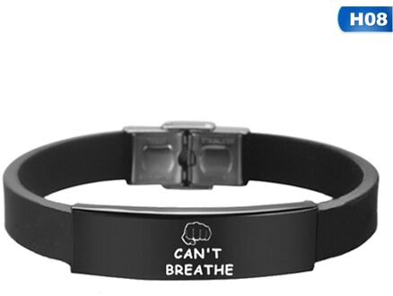 Zwart Leven Kwestie Amerikaanse Protest Ik Kan Niet Ademen Armband Vuist Silicagel Armbanden Siliconen Armbanden Mannen Vrouwen Sieraden BL5867H08