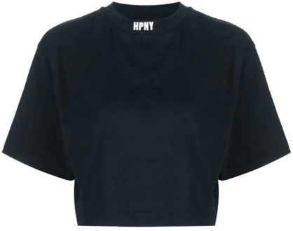 Zwart Logo Cropped T-Shirt Vrouwen Heron Preston , Black , Dames - M