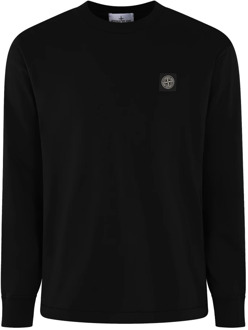 Zwart Logo Patch Shirt Stone Island , Black , Heren - 2Xl,Xl,L,M,S,3Xl
