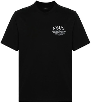 Zwart Logo Print Crew Neck T-shirt Amiri , Black , Heren - L,S