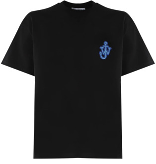 Zwart Logo T-shirt met Crewneck JW Anderson , Black , Heren - Xl,L,M,S,Xs