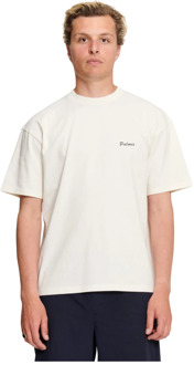 Zwart Logo T-Shirt Palmes , White , Heren - 2Xl,L,M,S
