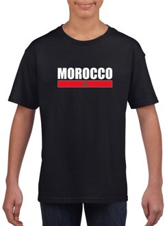 Zwart Marokko supporter t-shirt voor kinderen XS (110-116)