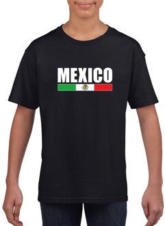 Zwart Mexico supporter t-shirt voor kinderen M (134-140)