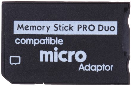 Zwart Mini Sd Adapter Memory Stick Pro Duo Kaartlezer Micro Sd Tf Naar Ms Card Adapter Ca.. 30*20*1Mm/1.18*0.78*0.03''