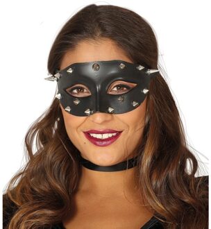 Zwart mysterieus oogmasker met spikes voor dames - Verkleedmaskers