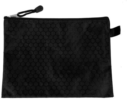 Zwart Nylon Sexangle Gedrukt A5 Papieren Document Bestanden Organizer Bag