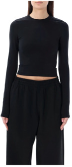 Zwart Opaque L/S T-Shirt Wardrobe.nyc , Black , Dames - M,S