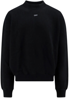Zwart Oversize Sweatshirt Off White , Black , Heren - L,M,S