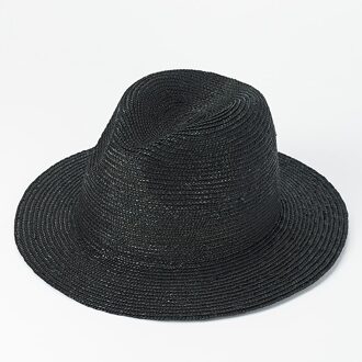 Zwart Panama Zon Hoeden Voor Vrouwen Zomer Uv Bescherming Zonnehoed Smalle Rand Hoed Strand Accessoires