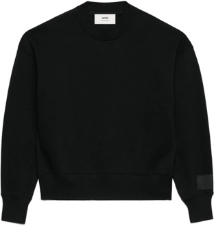 Zwart Patch Logo Sweatshirt Ami Paris , Black , Heren - 2Xl,L,M