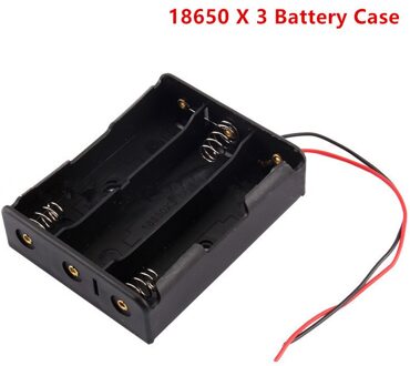 Zwart Plastic 1X2X3X4X18650 Batterij Storage Box Case 1 2 3 4 Slot manier Diy Batterijen Clip Houder Container Met Draad Lood Pin X3 Slot