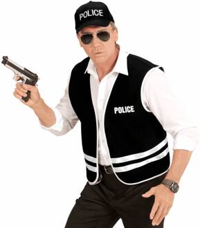 Zwart Politievest Met Cap Volwassen