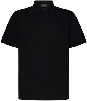 Zwart Poloshirt met Logo Borduursel Brioni , Black , Heren - S
