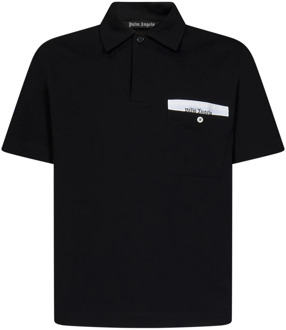 Zwart Poloshirt met Logobies Palm Angels , Black , Heren - S
