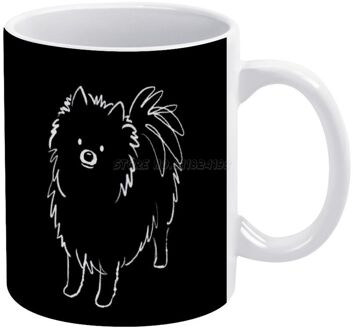 Zwart Pommeren Witte Mok Goede Print Mok 11 Oz Koffie Cup Pomeranian Pom Zwart Pommeren Pomeranians Poms Leuke een