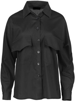 Zwart Popeline Stijl Shirt - XL