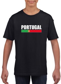 Zwart Portugal supporter t-shirt voor kinderen XL (158-164)