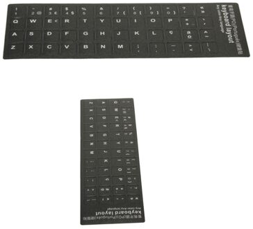 Zwart Portugees PO Taal Brief Alfabet Toetsenbord Stickers Layout voor Mac Computer Laptop Notebook PC laptop accessoires
