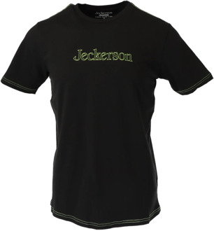 Zwart Print Slim Fit T-shirt Jeckerson , Black , Heren - 2Xl,L,M