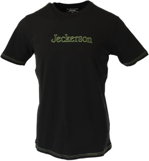 Zwart Print Slim Fit T-shirt Jeckerson , Black , Heren - 2Xl,Xl,L,M