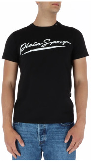 Zwart Print T-shirt Plein Sport , Black , Heren - L