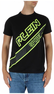 Zwart Print T-Shirt Plein Sport , Black , Heren - Xl,L,M,S