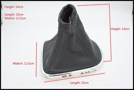 Zwart Pu Lederen Versnellingspook Pookknop Cover Boot Chroom Gaiter Kraag Voor Chevrolet Cruze Voor Chevy