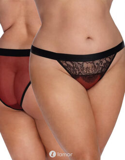 Zwart/Rode Slip, Arabella - Maat: XL/2XL