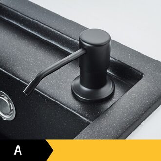 Zwart Roestvrij Staal Vloeibare Zeep Dispensers Aanrecht Hand Zeepdispenser Abs Plastic Fles Te Vullen Keuken Accessorie A roestvrij staal