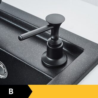 Zwart Roestvrij Staal Vloeibare Zeep Dispensers Aanrecht Hand Zeepdispenser Abs Plastic Fles Te Vullen Keuken Accessorie B messing