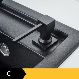 Zwart Roestvrij Staal Vloeibare Zeep Dispensers Aanrecht Hand Zeepdispenser Abs Plastic Fles Te Vullen Keuken Accessorie C messing