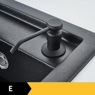 Zwart Roestvrij Staal Vloeibare Zeep Dispensers Aanrecht Hand Zeepdispenser Abs Plastic Fles Te Vullen Keuken Accessorie E messing