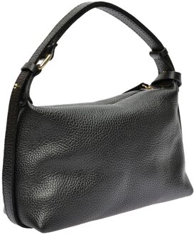 Zwart Rundleer Tas - maat