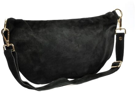 Zwart Rundleer Tas - maat