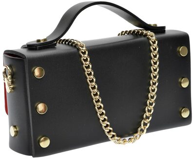 Zwart Rundleer Tas - maat