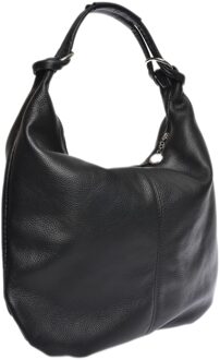 Zwart Rundleer Tas - maat