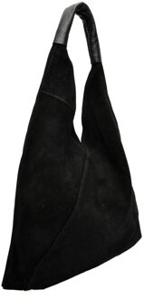 Zwart Rundleer Tas - maat