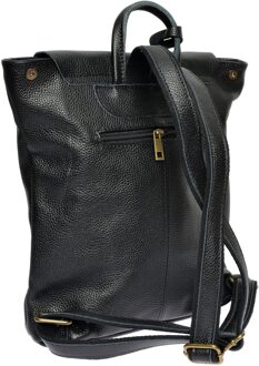 Zwart Rundleer Tas - One Size