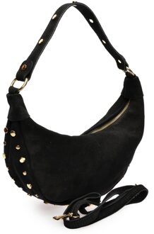 Zwart Rundleer Tas - One Size